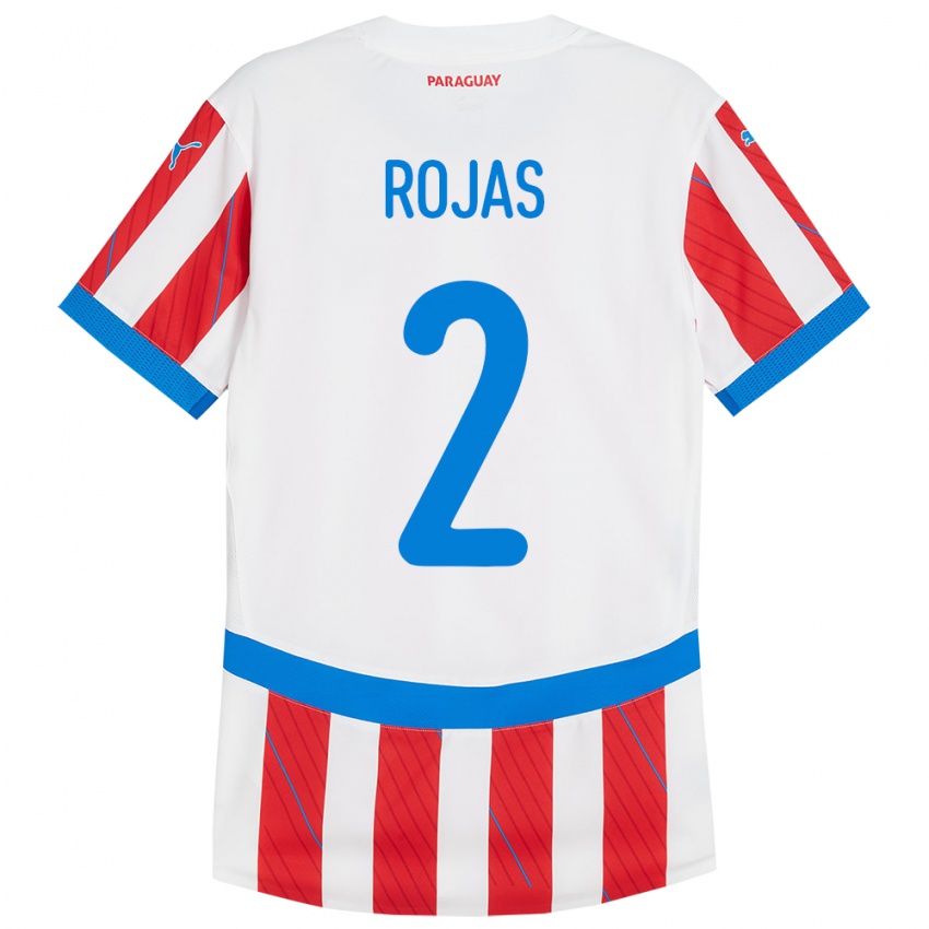 Homem Camisola Paraguai Robert Rojas #2 Branco Vermelho Principal 24-26 Camisa Brasil