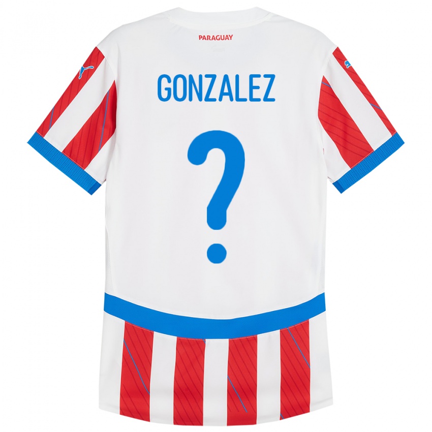 Homem Camisola Paraguai Antonio González #0 Branco Vermelho Principal 24-26 Camisa Brasil