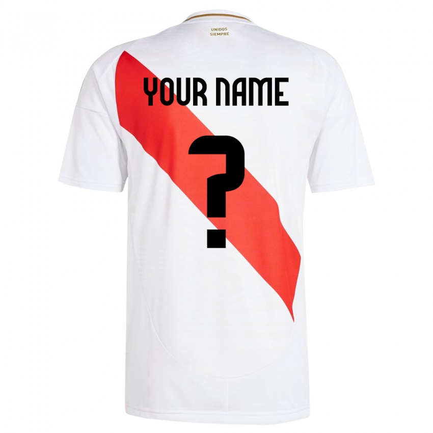 Homem Camisola Peru Seu Nome #0 Branco Principal 24-26 Camisa Brasil