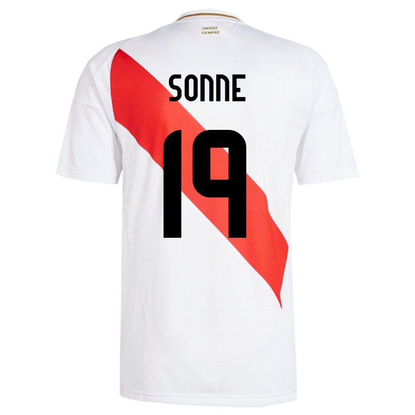 Homem Camisola Peru Oliver Sonne #19 Branco Principal 24-26 Camisa Brasil