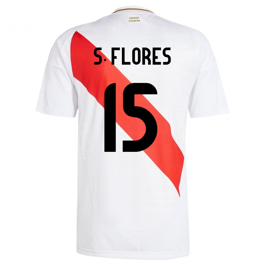 Homem Camisola Peru Scarleth Flores #15 Branco Principal 24-26 Camisa Brasil