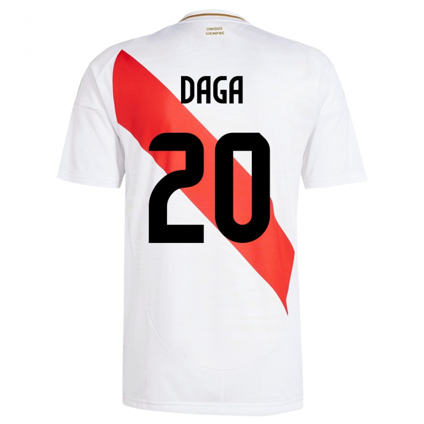 Homem Camisola Peru Azucena Daga #20 Branco Principal 24-26 Camisa Brasil