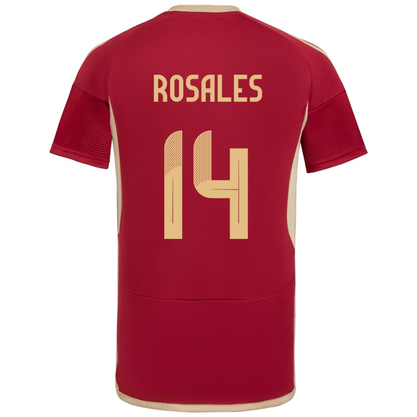 Homem Camisola Venezuela Roberto Rosales #14 Borgonha Principal 24-26 Camisa Brasil