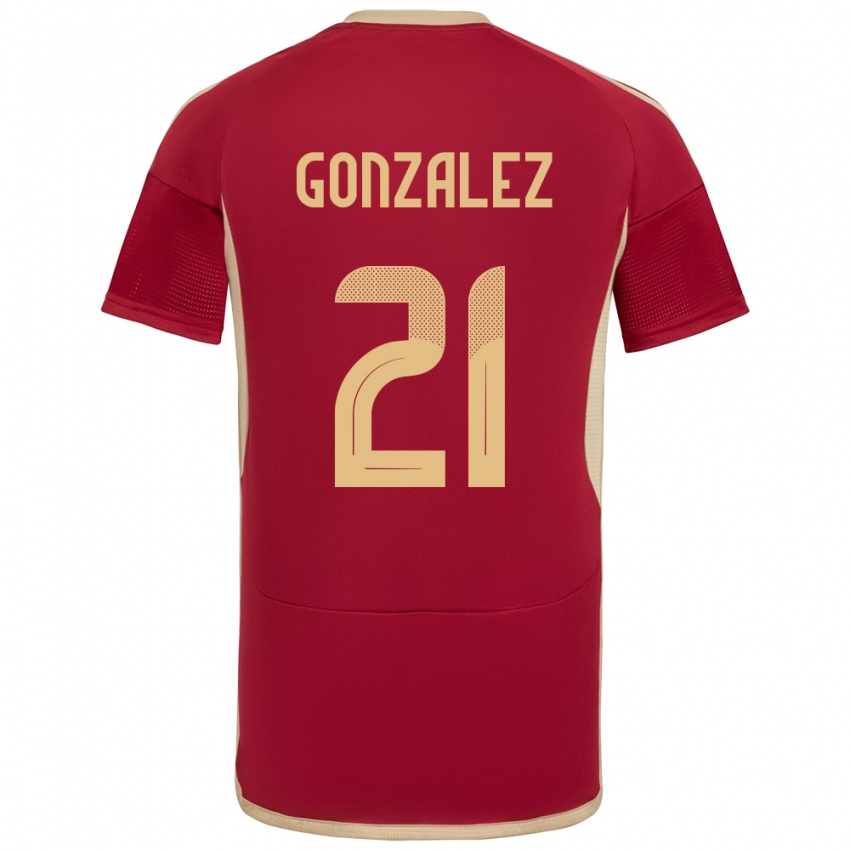 Homem Camisola Venezuela Alexander González #21 Borgonha Principal 24-26 Camisa Brasil