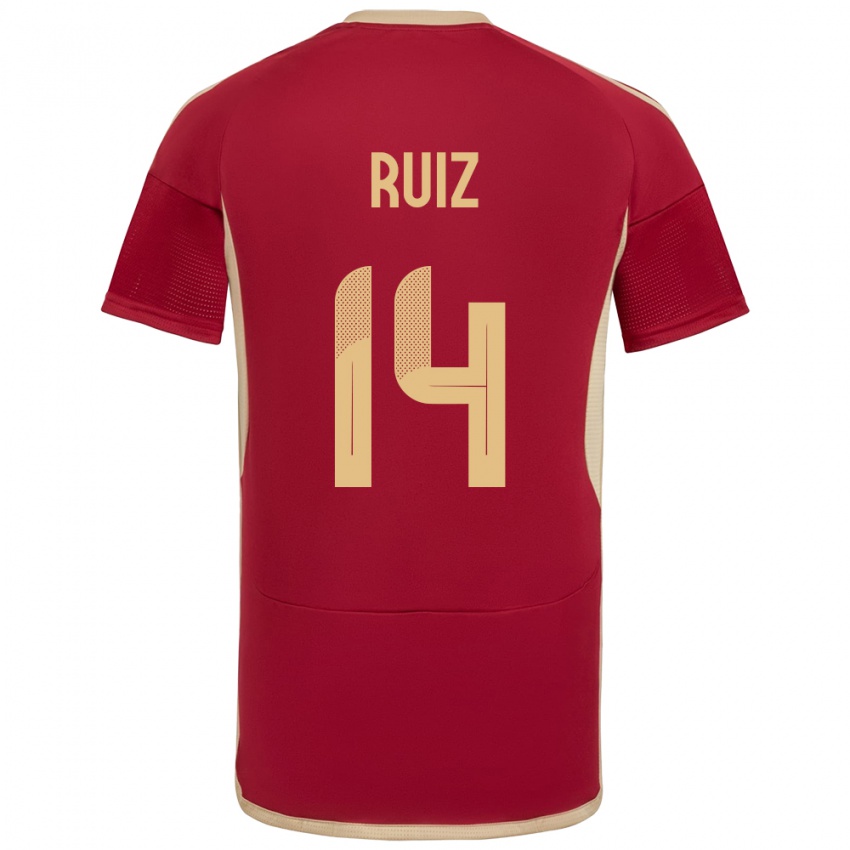 Homem Camisola Venezuela Maicol Ruiz #14 Borgonha Principal 24-26 Camisa Brasil