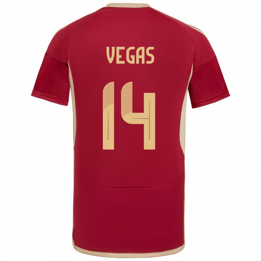 Homem Camisola Venezuela Miguel Vegas #14 Borgonha Principal 24-26 Camisa Brasil