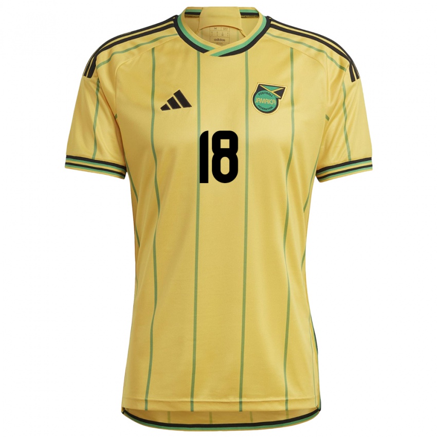 Homem Camisola Jamaica Romario Williams #18 Amarelo Principal 24-26 Camisa Brasil