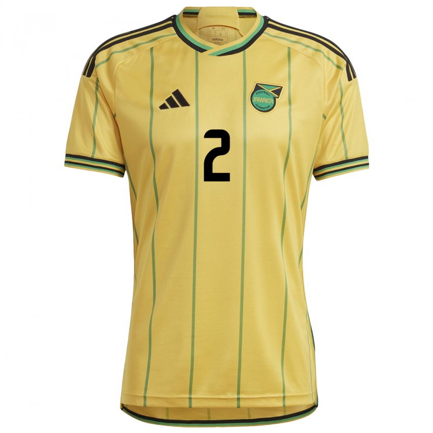 Homem Camisola Jamaica Nicholas Simmonds #2 Amarelo Principal 24-26 Camisa Brasil