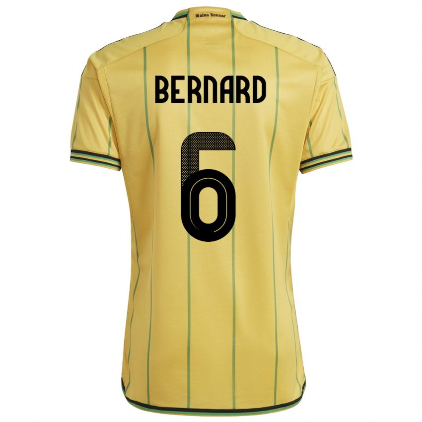 Homem Camisola Jamaica Di'shon Bernard #6 Amarelo Principal 24-26 Camisa Brasil