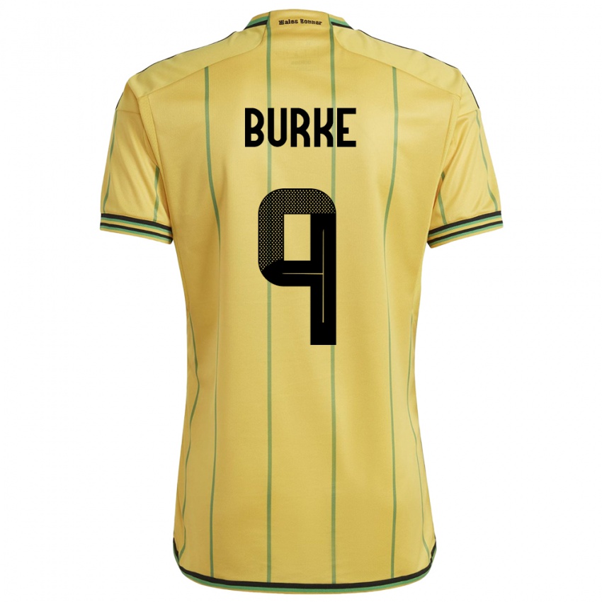 Homem Camisola Jamaica Cory Burke #9 Amarelo Principal 24-26 Camisa Brasil