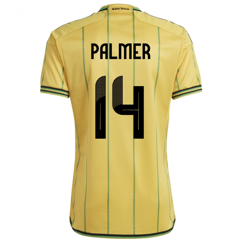 Homem Camisola Jamaica Kasey Palmer #14 Amarelo Principal 24-26 Camisa Brasil