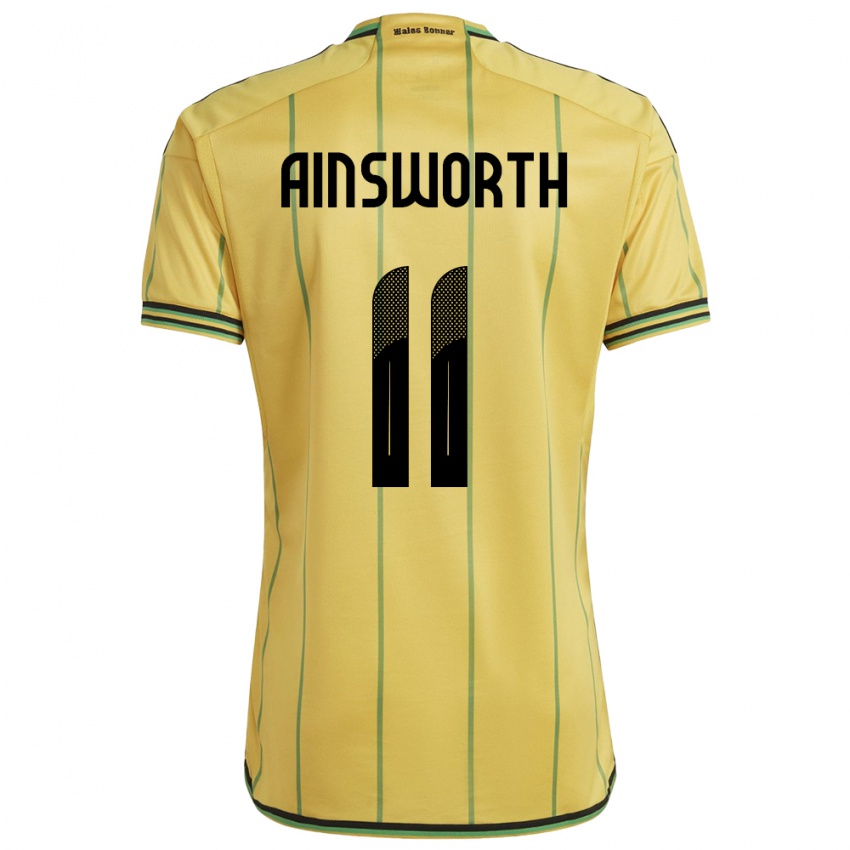 Homem Camisola Jamaica Christopher Ainsworth #11 Amarelo Principal 24-26 Camisa Brasil