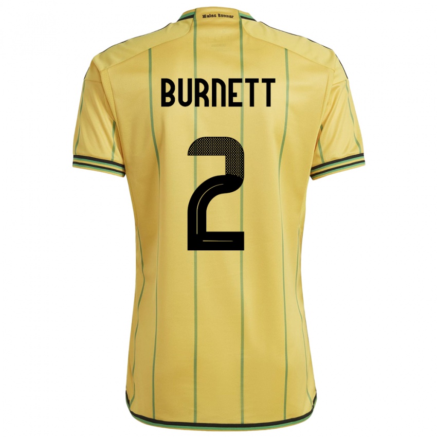 Homem Camisola Jamaica Theanna Burnett #2 Amarelo Principal 24-26 Camisa Brasil