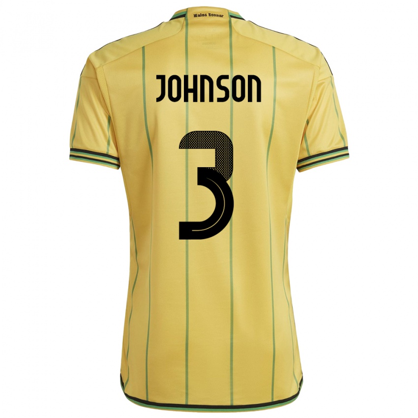 Homem Camisola Jamaica Melissa Johnson #3 Amarelo Principal 24-26 Camisa Brasil