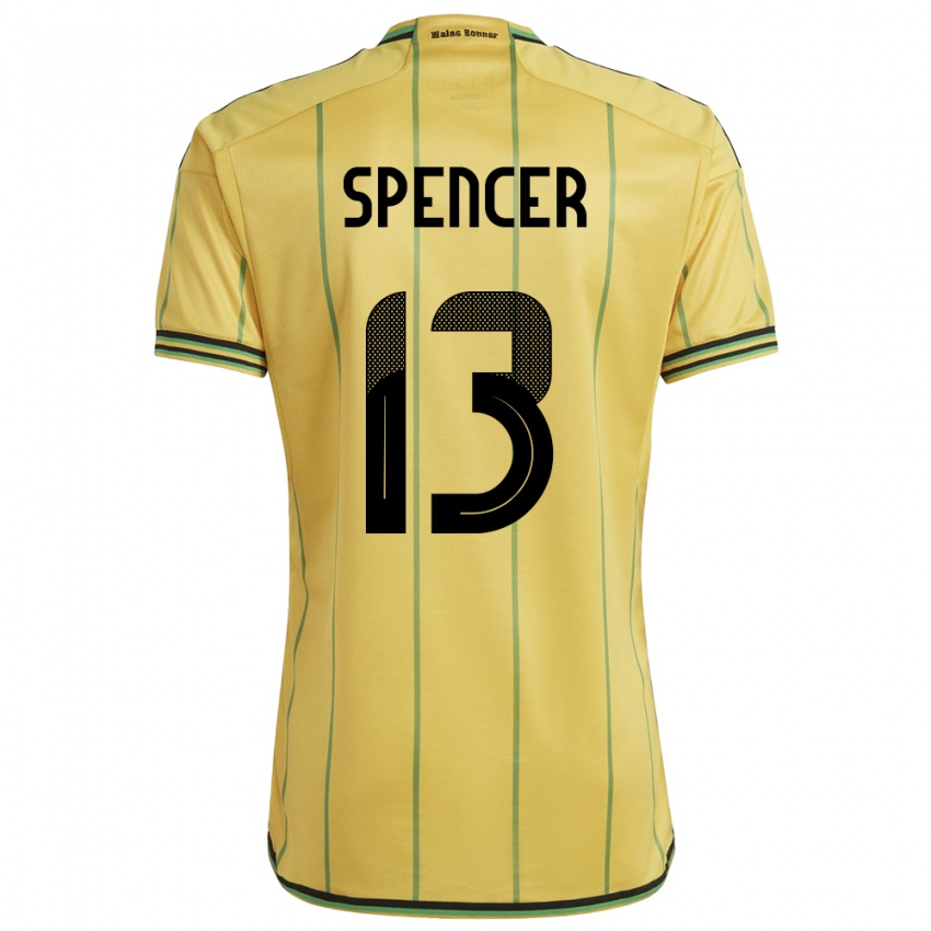 Homem Camisola Jamaica Rebecca Spencer #13 Amarelo Principal 24-26 Camisa Brasil