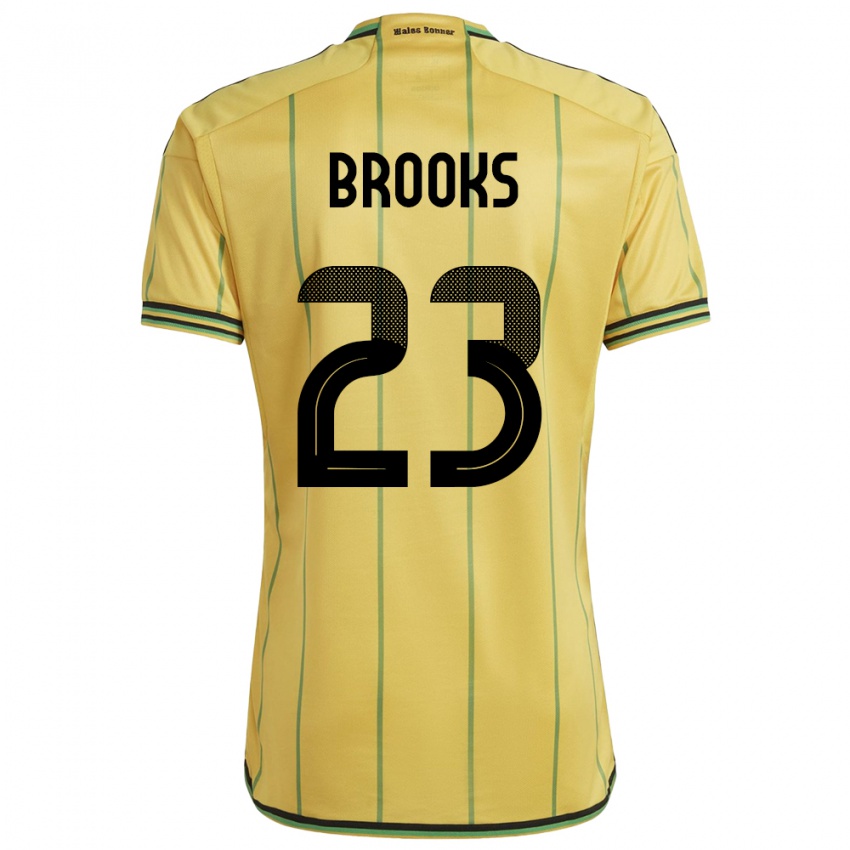 Homem Camisola Jamaica Liya Brooks #23 Amarelo Principal 24-26 Camisa Brasil