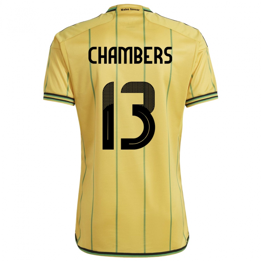 Homem Camisola Jamaica Chris-Ann Chambers #13 Amarelo Principal 24-26 Camisa Brasil