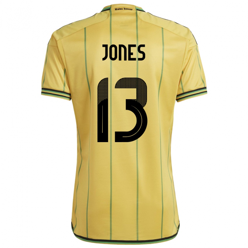 Homem Camisola Jamaica Javanae Jones #13 Amarelo Principal 24-26 Camisa Brasil