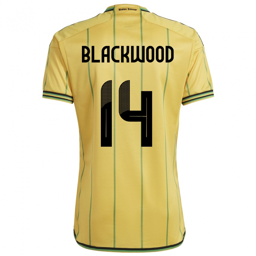 Homem Camisola Jamaica Deneisha Blackwood #14 Amarelo Principal 24-26 Camisa Brasil