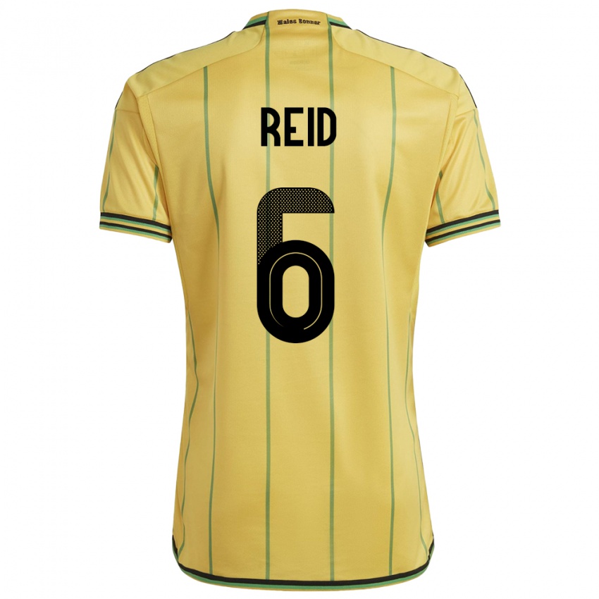 Homem Camisola Jamaica Lauren Reid #6 Amarelo Principal 24-26 Camisa Brasil