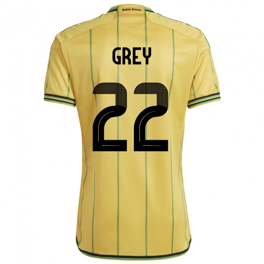 Homem Camisola Jamaica Mireya Grey #22 Amarelo Principal 24-26 Camisa Brasil