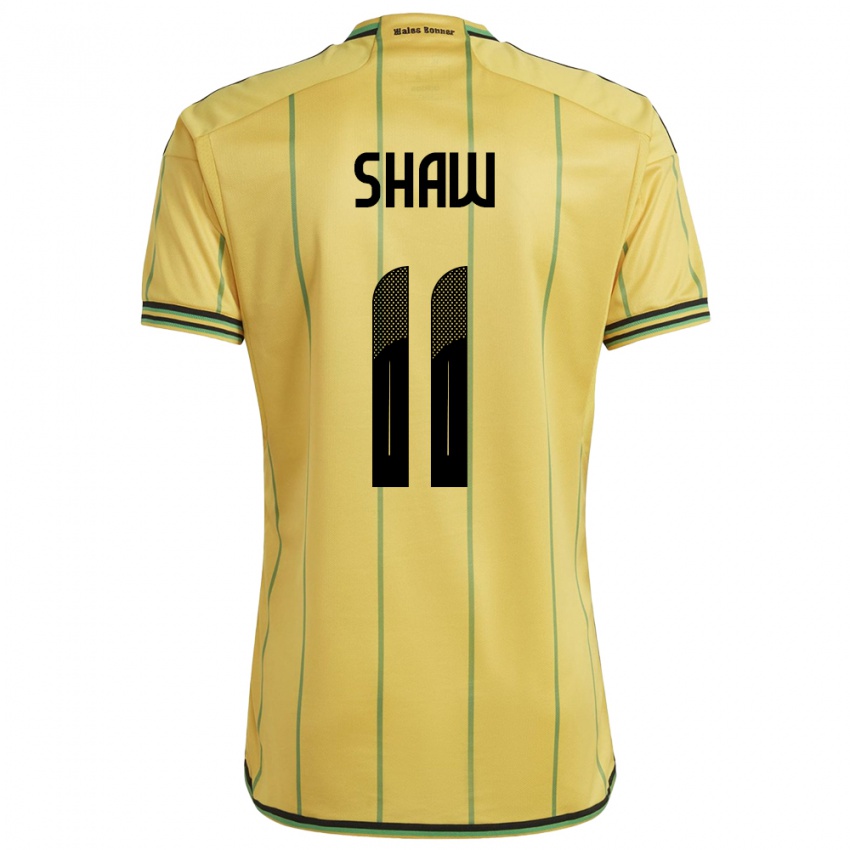 Homem Camisola Jamaica Khadija Shaw #11 Amarelo Principal 24-26 Camisa Brasil