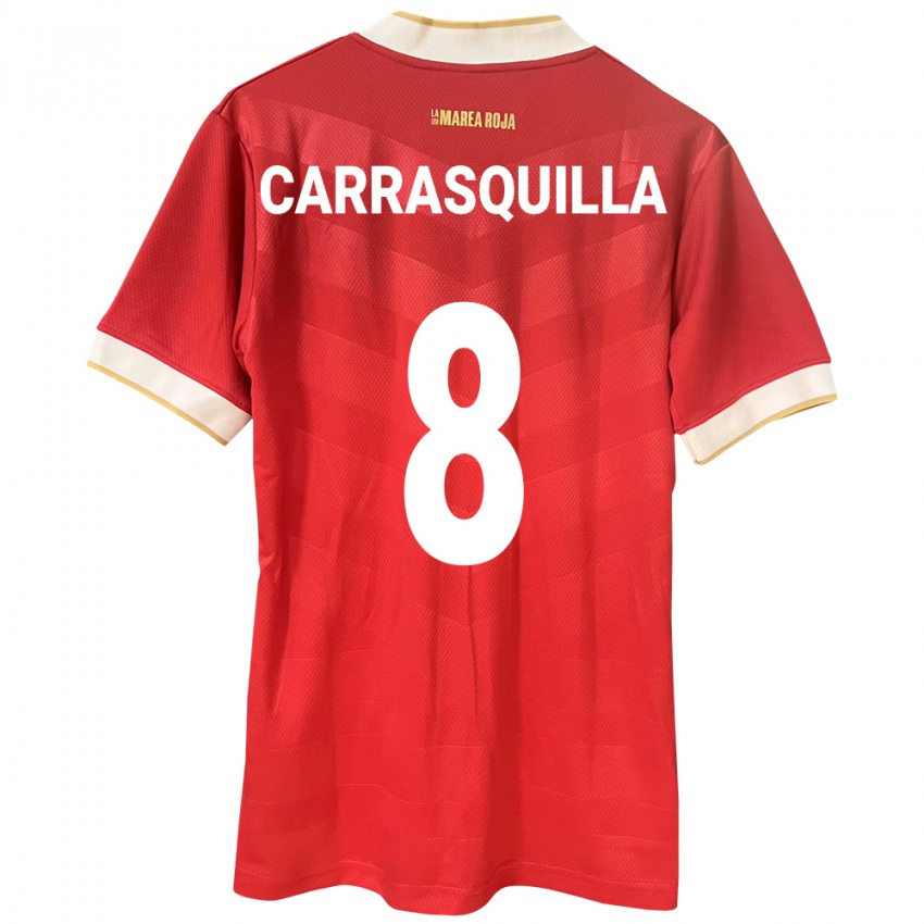 Homem Camisola Panamá Adalberto Carrasquilla #8 Vermelho Principal 24-26 Camisa Brasil