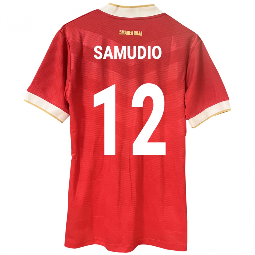 Homem Camisola Panamá César Samudio #12 Vermelho Principal 24-26 Camisa Brasil