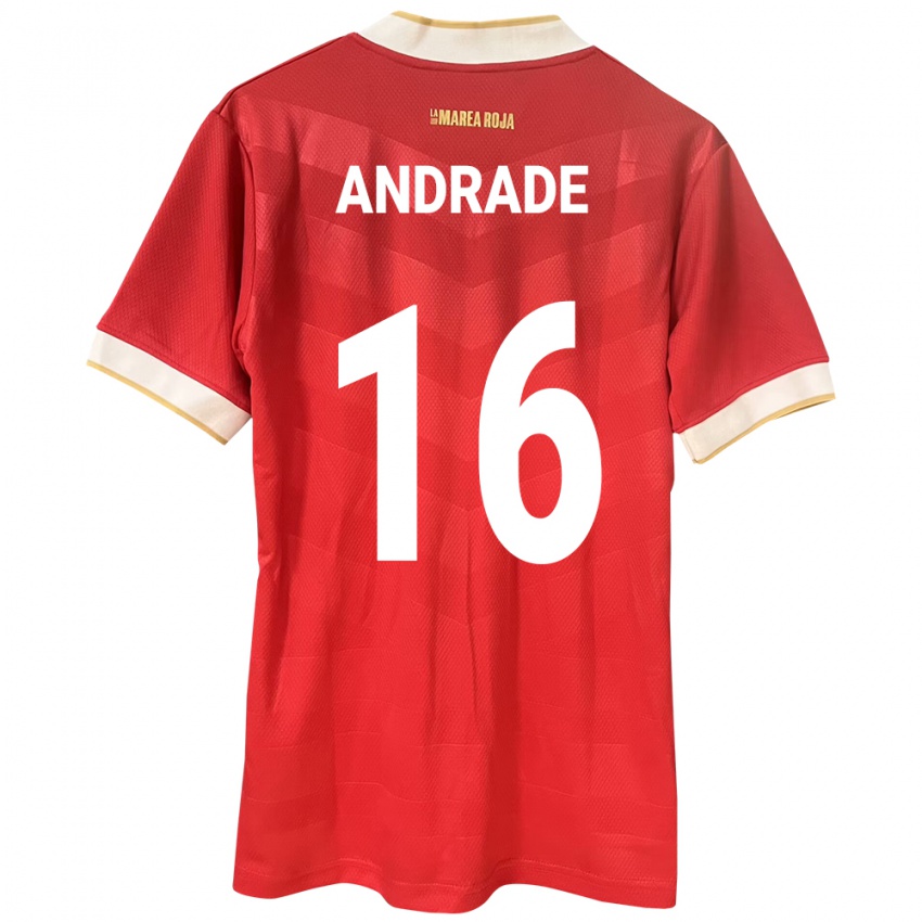 Homem Camisola Panamá Andrés Andrade #16 Vermelho Principal 24-26 Camisa Brasil