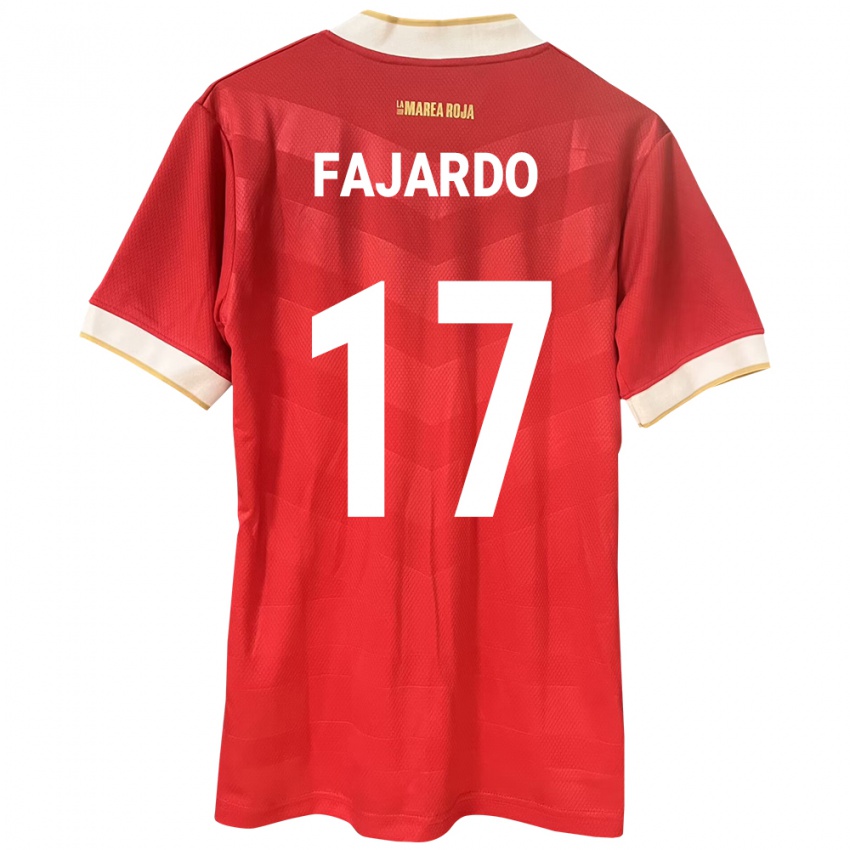 Homem Camisola Panamá José Fajardo #17 Vermelho Principal 24-26 Camisa Brasil