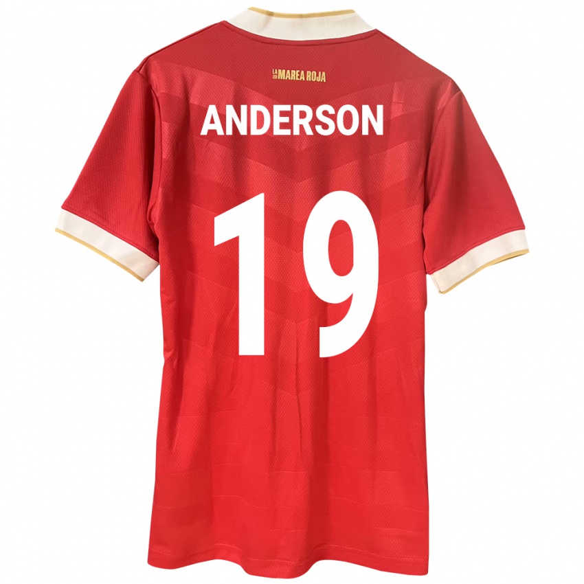 Homem Camisola Panamá Iván Anderson #19 Vermelho Principal 24-26 Camisa Brasil