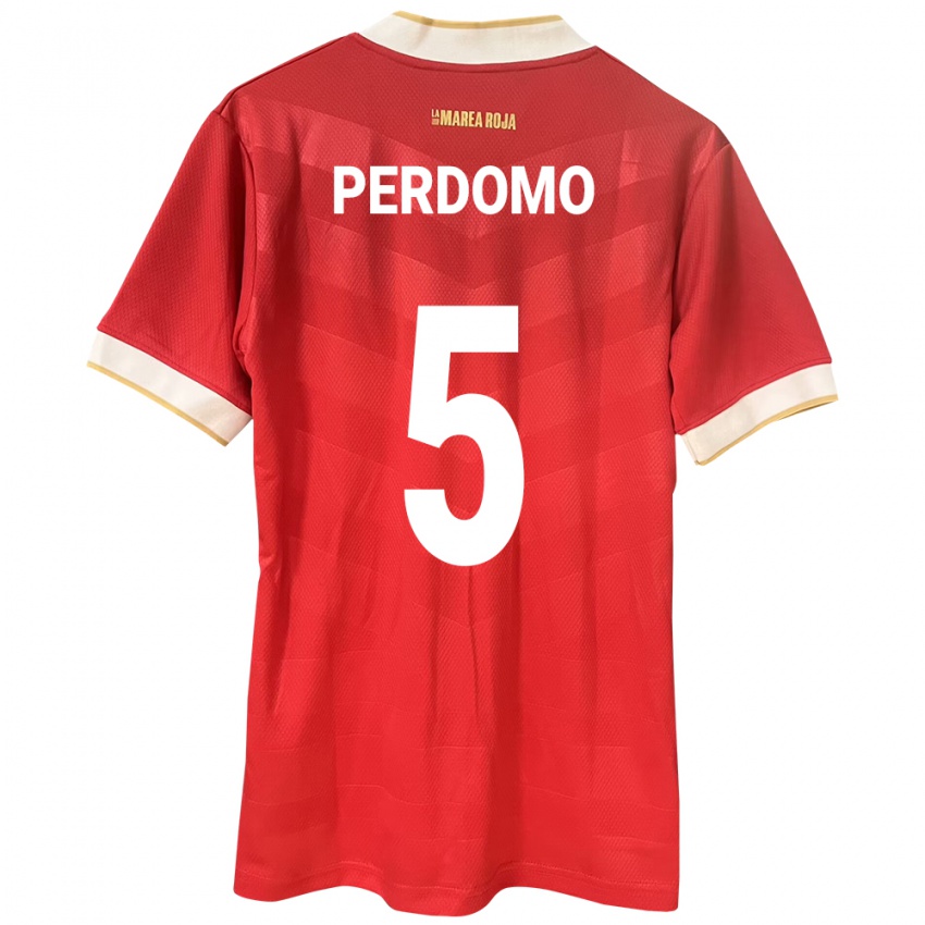 Homem Camisola Panamá Reyniel Perdomo #5 Vermelho Principal 24-26 Camisa Brasil