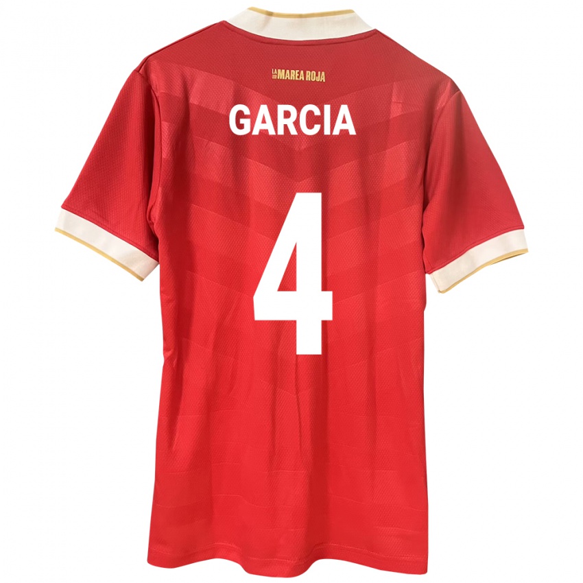 Homem Camisola Panamá Giancarlos García #4 Vermelho Principal 24-26 Camisa Brasil