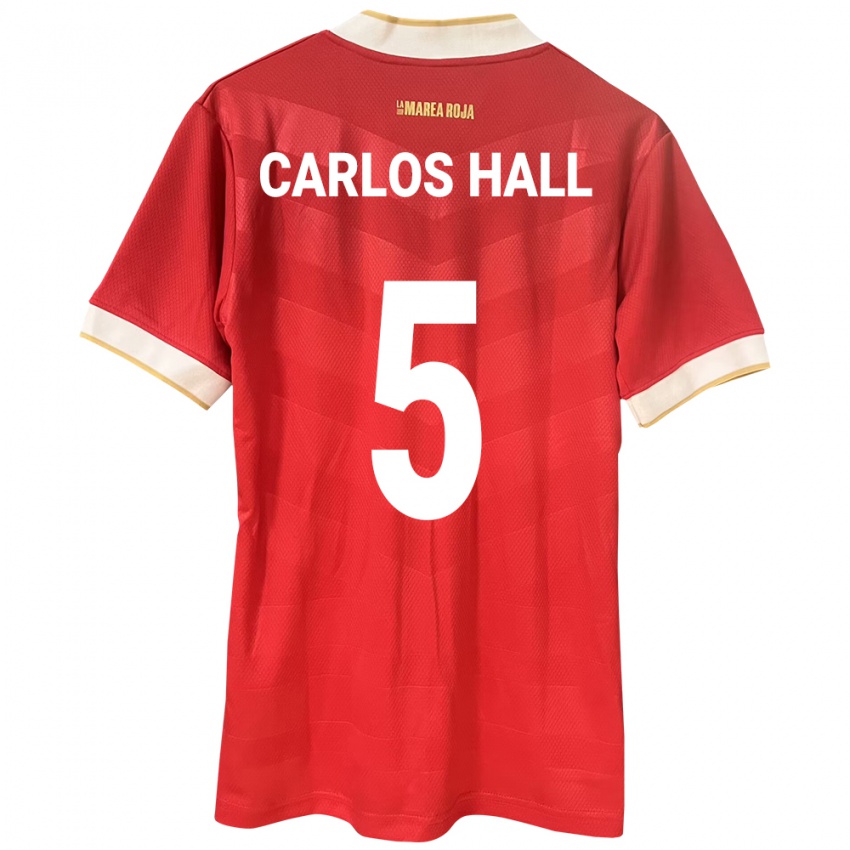 Homem Camisola Panamá Juan Carlos Hall #5 Vermelho Principal 24-26 Camisa Brasil