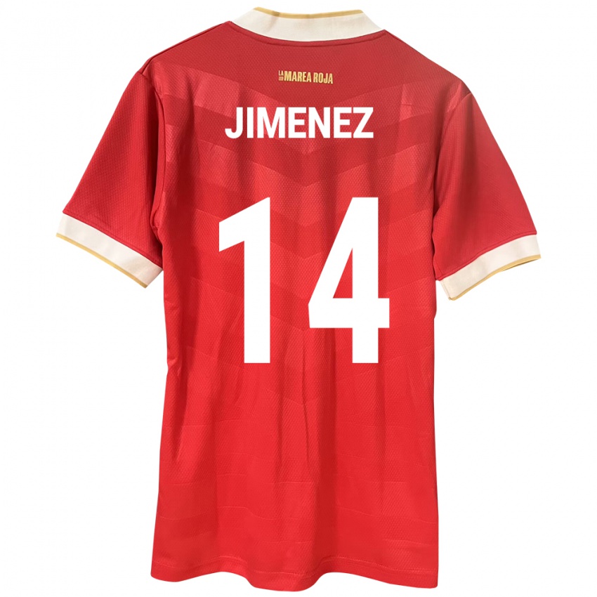 Homem Camisola Panamá Juan Jiménez #14 Vermelho Principal 24-26 Camisa Brasil