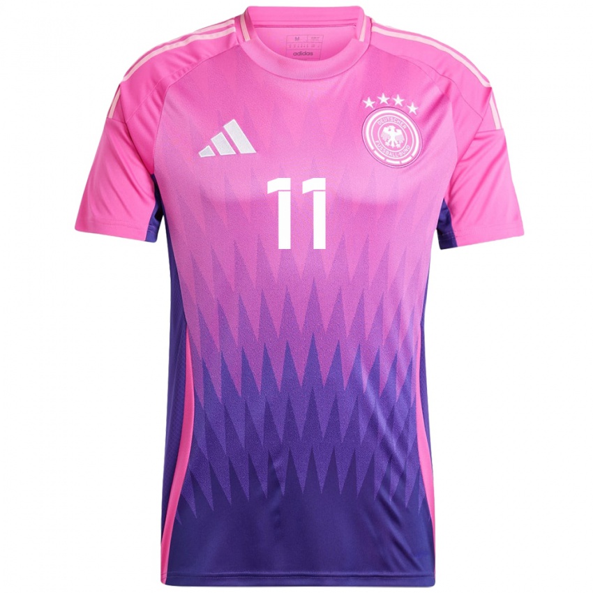 Homem Camisola Alemanha Lukas Nmecha #11 Rosa Roxo Alternativa 24-26 Camisa Brasil