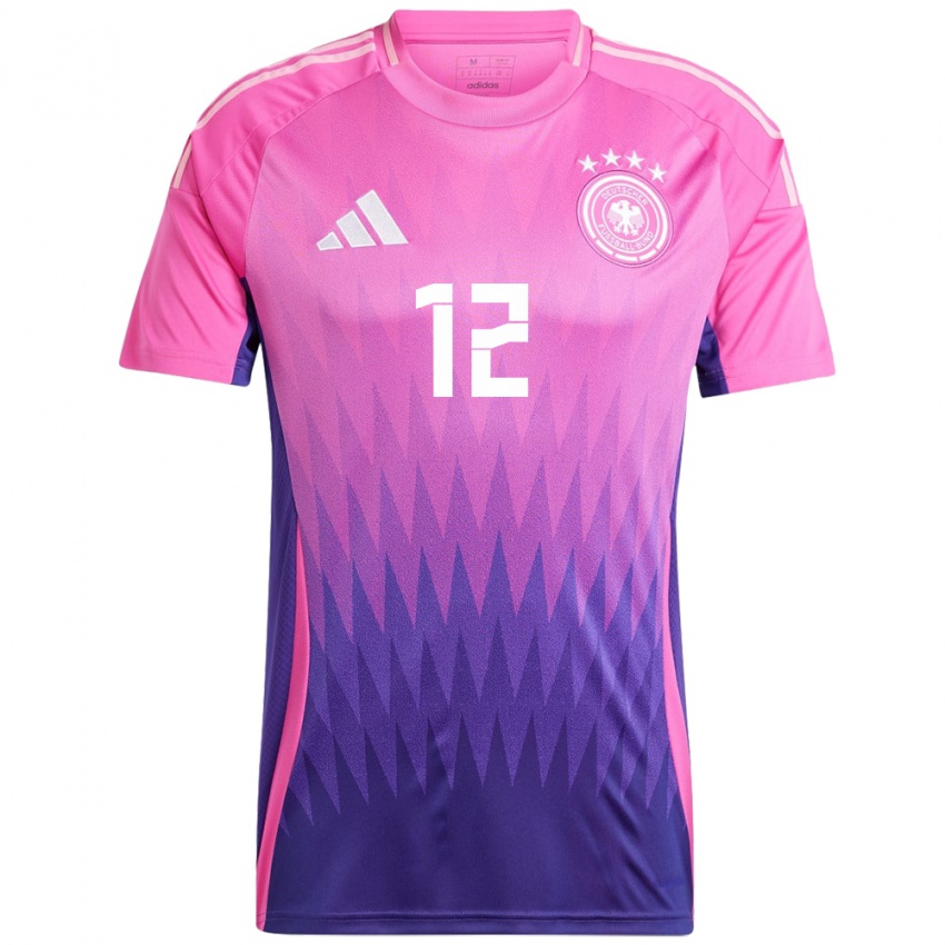 Homem Camisola Alemanha Kevin Trapp #12 Rosa Roxo Alternativa 24-26 Camisa Brasil