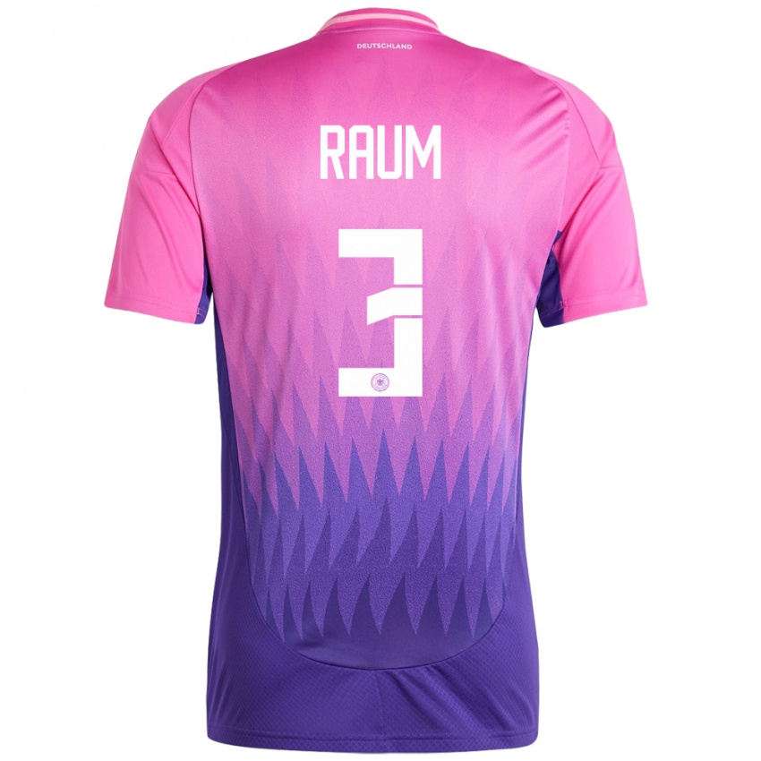 Homem Camisola Alemanha David Raum #3 Rosa Roxo Alternativa 24-26 Camisa Brasil