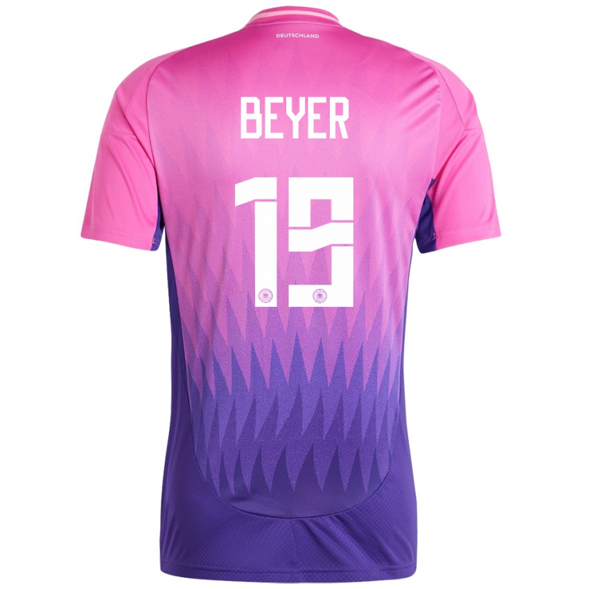 Homem Camisola Alemanha Jordan Beyer #19 Rosa Roxo Alternativa 24-26 Camisa Brasil