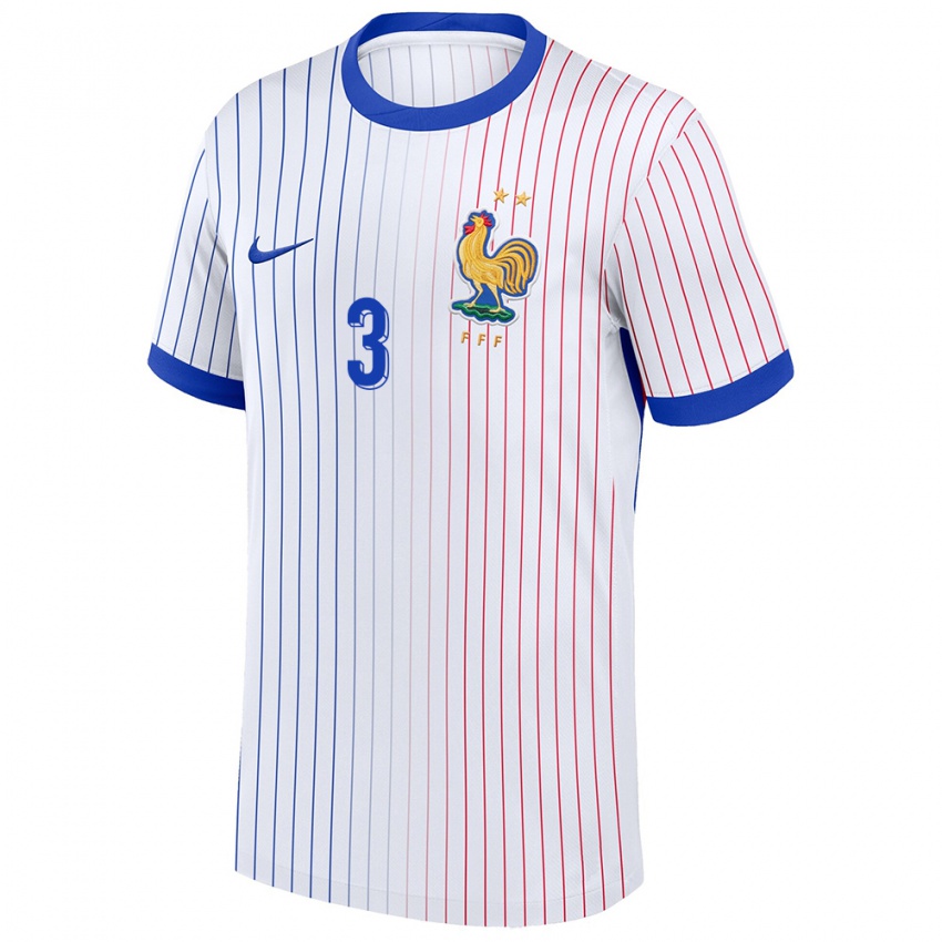 Homem Camisola França Ferland Mendy #3 Branco Alternativa 24-26 Camisa Brasil