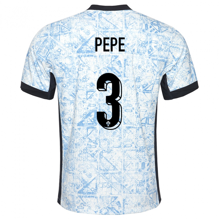 Homem Camisola Portugal Pepe #3 Azul Creme Alternativa 24-26 Camisa Brasil