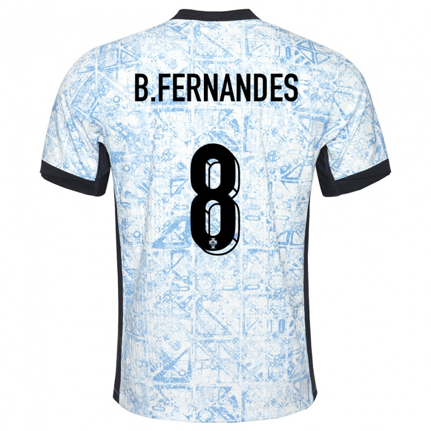 Homem Camisola Portugal Bruno Fernandes #8 Azul Creme Alternativa 24-26 Camisa Brasil
