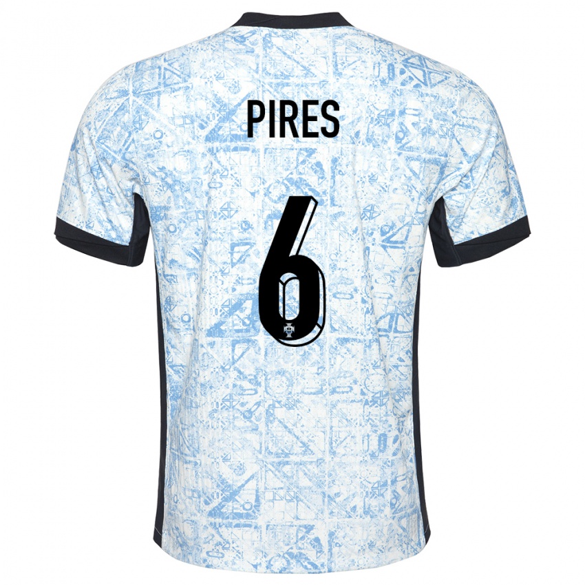 Homem Camisola Portugal Suzane Pires #6 Azul Creme Alternativa 24-26 Camisa Brasil