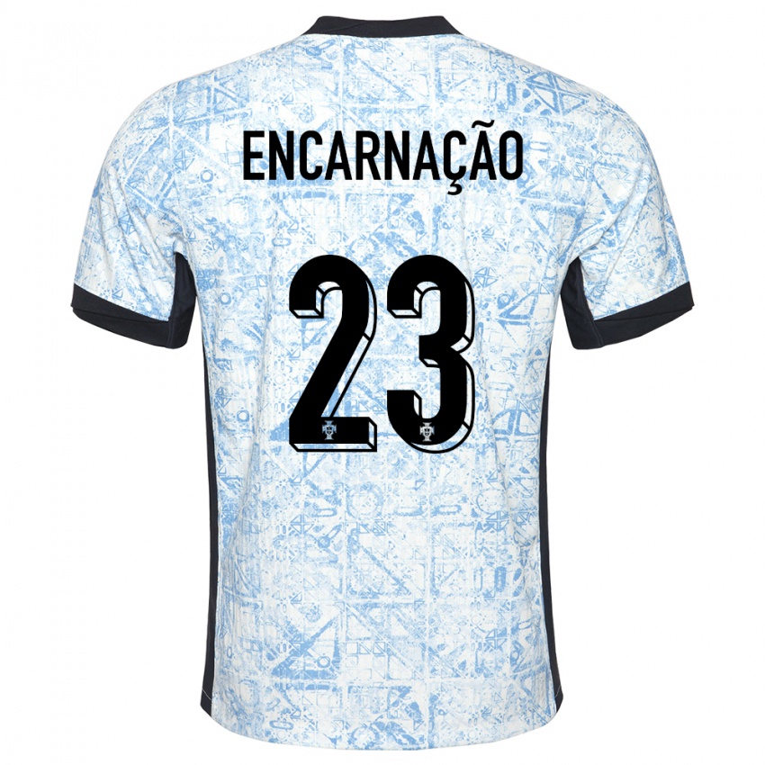 Homem Camisola Portugal Telma Encarnacao #23 Azul Creme Alternativa 24-26 Camisa Brasil