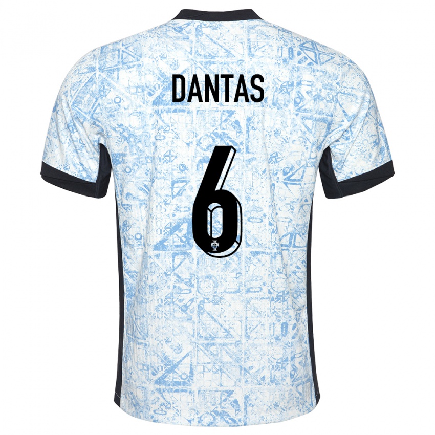 Homem Camisola Portugal Tiago Dantas #6 Azul Creme Alternativa 24-26 Camisa Brasil