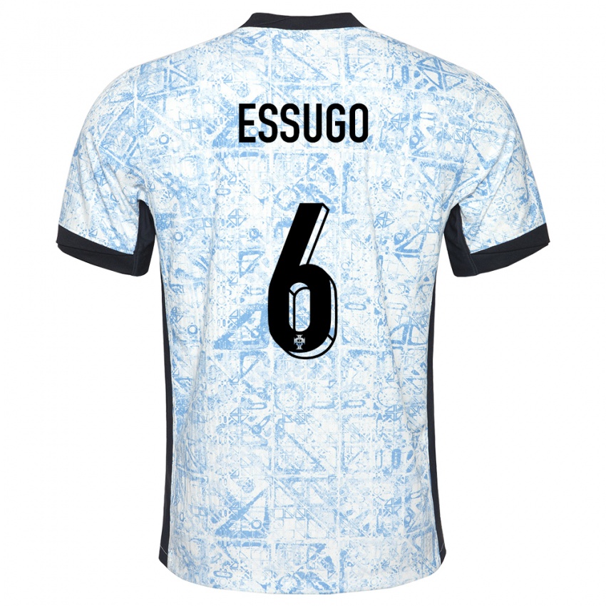 Homem Camisola Portugal Dario Essugo #6 Azul Creme Alternativa 24-26 Camisa Brasil