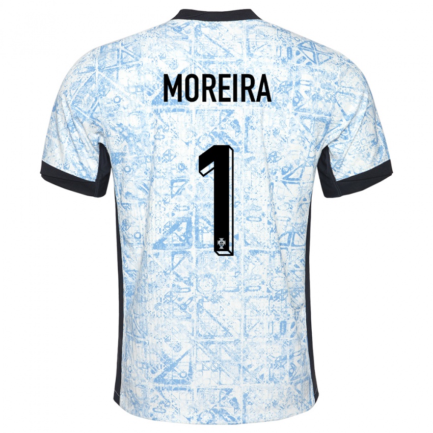Homem Camisola Portugal Andre Moreira #1 Azul Creme Alternativa 24-26 Camisa Brasil