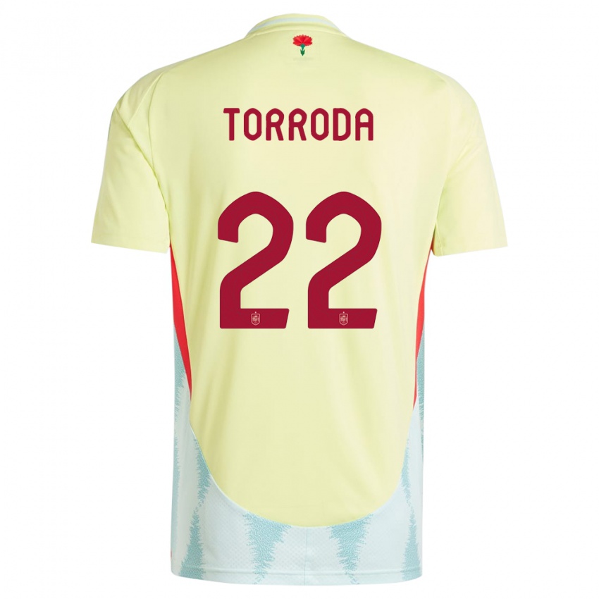 Homem Camisola Espanha Anna Torroda #22 Amarelo Alternativa 24-26 Camisa Brasil