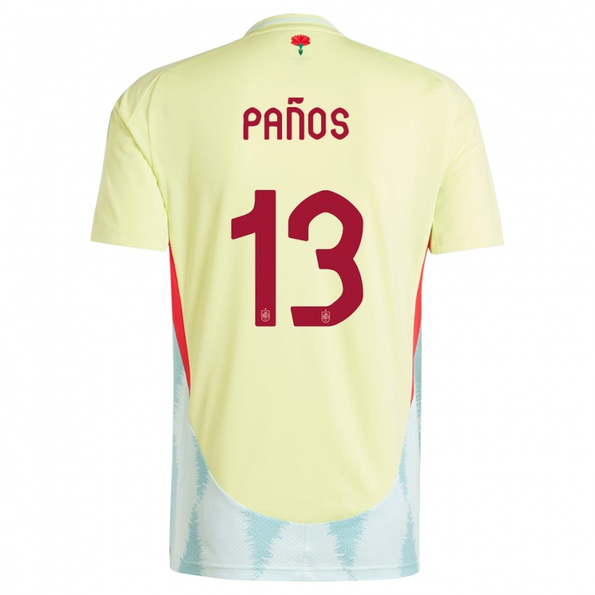 Homem Camisola Espanha Sandra Panos #13 Amarelo Alternativa 24-26 Camisa Brasil