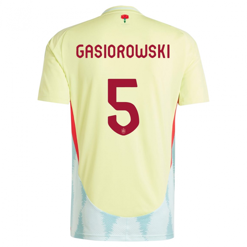 Homem Camisola Espanha Yarek Gasiorowski #5 Amarelo Alternativa 24-26 Camisa Brasil